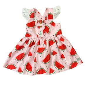 Eleanor Rose Margaret Top Sleeveless Tunic Pink Watermelon Print Size 7-8